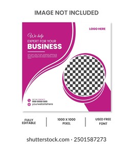 Set of Editable minimal square banner template. Usable for social media post, and web.Vector illustration social media post and web internet ads.
