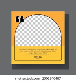 Set of Editable minimal square banner template. Black and yellow background color with stripe line shape. Suitable for social media post and web internet ads. Vector illustration with photo college