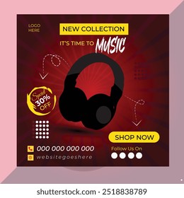 Set of Editable minimal square banner template. Suitable for social media posts and web internet ads. Vector illustration with photo collage, Digital business marketing social media post template