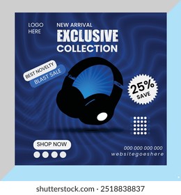 Conjunto de modelo de banner quadrado mínimo editável. Adequado para postagens em mídias sociais e anúncios na Internet. Ilustração vetorial com colagem de fotos, Digital business marketing social media post template