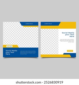 Conjunto de Plantilla de Anuncio cuadrado mínimo editable. Plantilla de post venta de redes sociales. Ilustración vectorial con diseño fotográfico