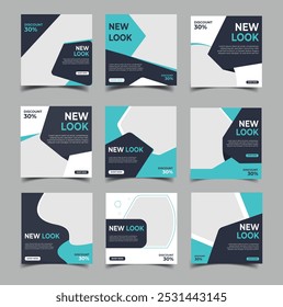 Set of Editable minimal square banner, And Instagram design template