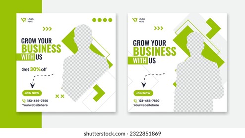 Set of Editable minimal square post template. Corporate social media post design. Business vector social media post for company, agency, digital marketing