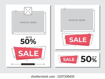 Set of editable minimal square social banner and ong cover and advertising flyer template in vector