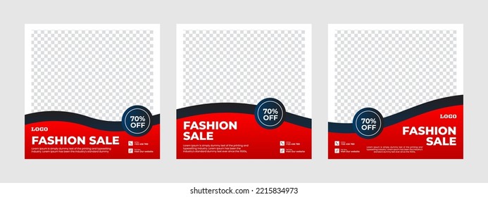 Conjunto de plantillas de banner de medios sociales cuadrados editables. Adecuado para publicaciones en medios sociales, anuncios, publicidad, anuncios, folletos y anuncios en internet. venta a domicilio,