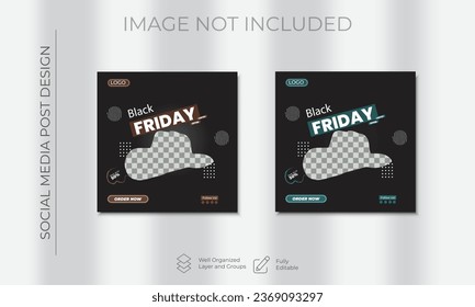 Set of Editable minimal square social media banner template product sell