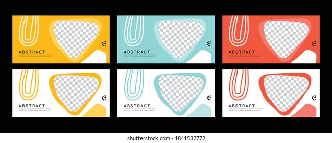 Set of Editable minimal vector poster template. Trendy abstract art. Design for cover, poster, newspapers, minimal brochure with abstract background.