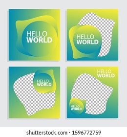 Set of Editable modern abstract  banner templates. Suitable for social media post, flyer, brochure and web/internet ads with photo college. vector