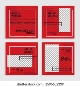 Set of Editable modern minimal square banner templates. Suitable for social media post and web/internet ads with photo college. vector