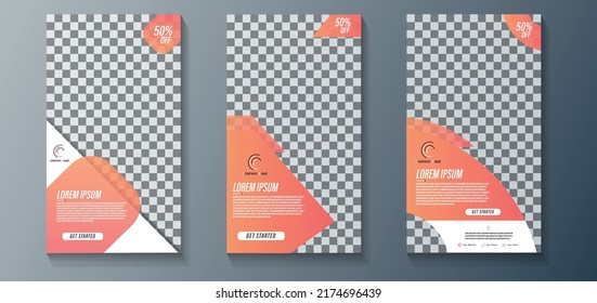 Set of Editable and Modern Social Media Story Template, Vector Illustration.