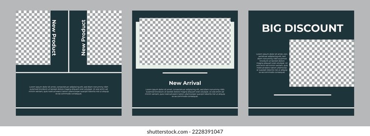 Set Of Editable Modern Social Media Post Template. Suitable For Fashion Sale, Discount, New Product For Social Media Posts.