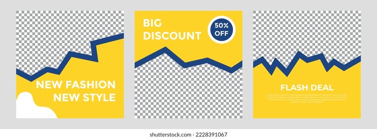 Set Of Editable Modern Social Media Post Template. Suitable For Fashion Sale, Discount, New Product For Social Media Posts.