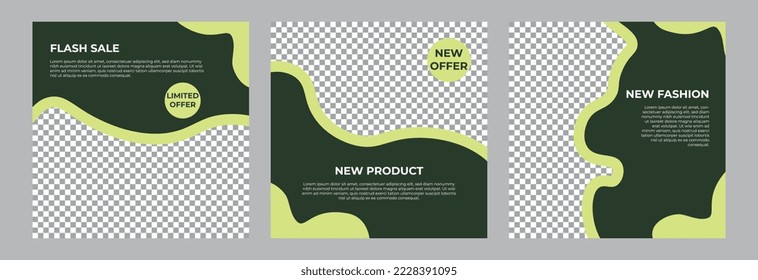 Set Of Editable Modern Social Media Post Template. Suitable For Fashion Sale, Discount, New Product For Social Media Posts.
