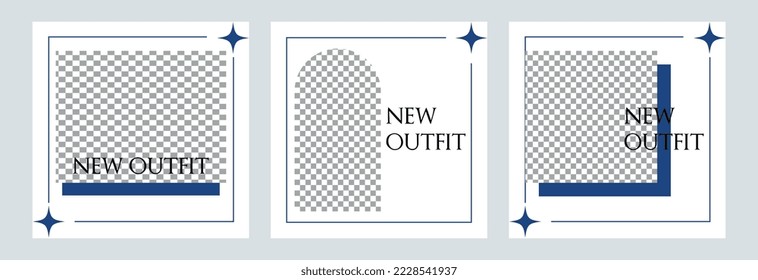Set Of Editable Modern Social Media Post Template. Suitable For Fashion Sale, Discount, New Product For Social Media Posts