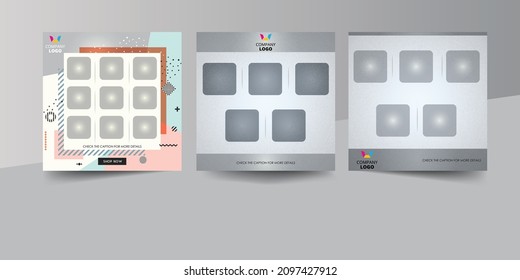 Conjunto de varios colores modificables para la publicación de Instagram