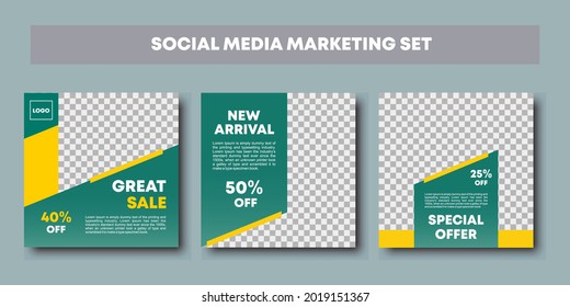 Set of editable post template social media banners for digital marketing. Promotion brand fashion. Suitable for social media post and web internet ads. Vector illustration with stripe line shape