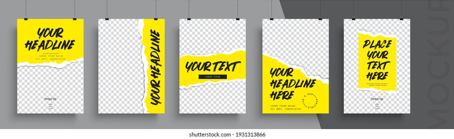 Set of Editable poster template. Can be used for poster, brochure, magazine, card, book, flyer, banner, anniversary. Trendy corporate style. - Shutterstock ID 1931313866