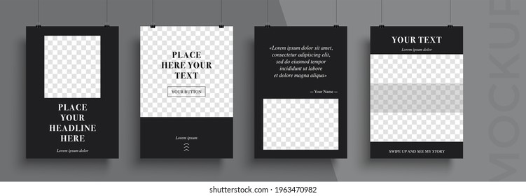 Set of Editable poster template. Can be used for poster, brochure, magazine, card, book, flyer, banner, anniversary. Trendy corporate style.