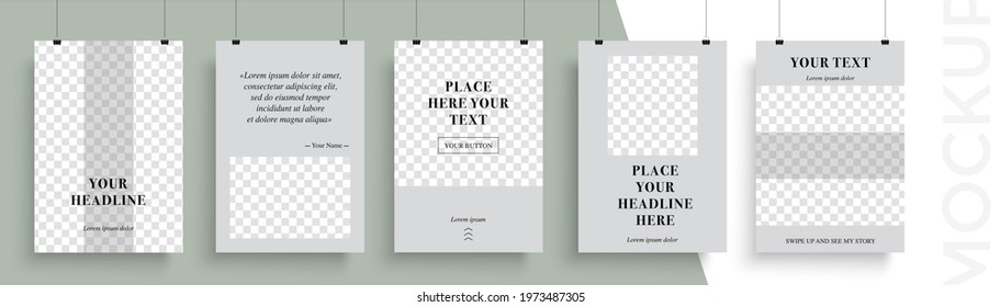 Set of Editable poster template. Can be used for poster, brochure, magazine, card, book, flyer, banner, anniversary. Trendy corporate style.