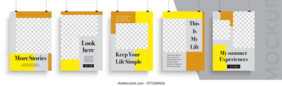 Set of Editable poster template. Can be used for poster, brochure, magazine, card, book, flyer, banner, anniversary. Trendy corporate style.