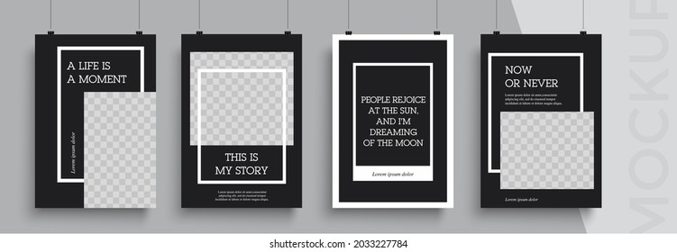 Set of Editable poster template. Can be used for poster, brochure, magazine, card, book, flyer, banner, anniversary. Trendy corporate style.