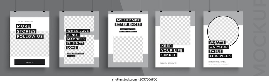 Set Editable Poster Template Can Be Stock Vector (Royalty Free ...