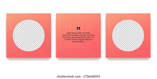 Set of Editable quotes social media post template. blue background with abstract line. Suitable for social media post and web internet ads. Vector illustration with photo college