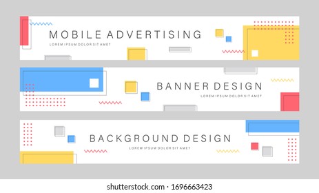 Set of editable sale banner template. Mobile banner for social media post and web/internet ads. Sale banner adversiter template. Cover template design vector with geometric shapes background.