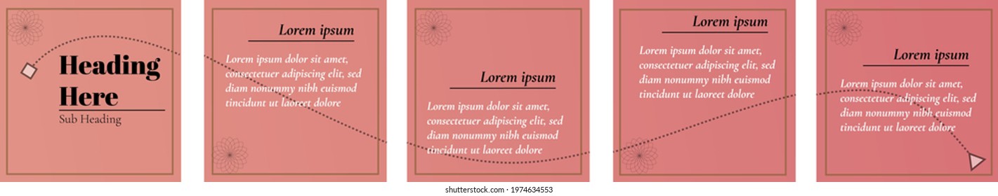 Set of editable social media background with square shape and dynamic soft-red color. Suitable for social media promotion and campaign.