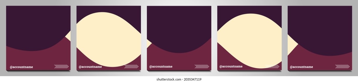 Set von Social-Media-Hintergrund, geeignet für Beiträge, Feeds und Geschichten in sozialen Medien. Abstrakte Formen für Bilder und abstrakte, mehrfarbige, violette, rote und weiße Farben.