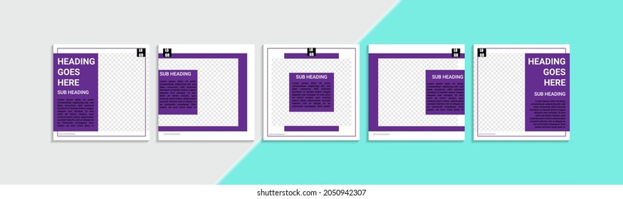 Set of editable social media background templates with dummy text and picture space. It is suitable for social media post backgrounds or stories background.