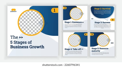 Set of Editable social media carousel posts for business, microblog, or carousel post creative template for business 