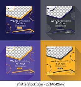 Set of Editable Social Media Design Post Template And Mockup Design. Suitable for Sale Banner, Post, Ads Advertising, Promotion Product, Business, Company, Travel