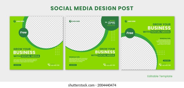 Set of Editable Social Media Instagram Design Post. Suitable for build brand, promotions business product, company, brand, ads, advertisement, etc.