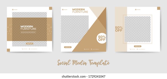 Conjunto de plantillas editables de publicaciones en medios sociales para la venta de muebles modernos