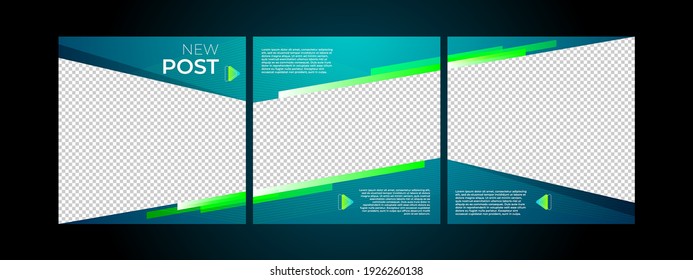 Set of editable social media post. Template for commercial and business account