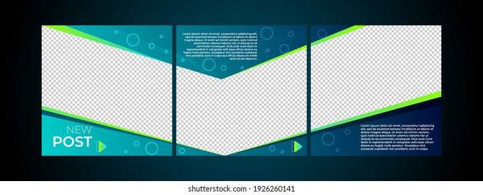 Set of editable social media post. Template for commercial and business account