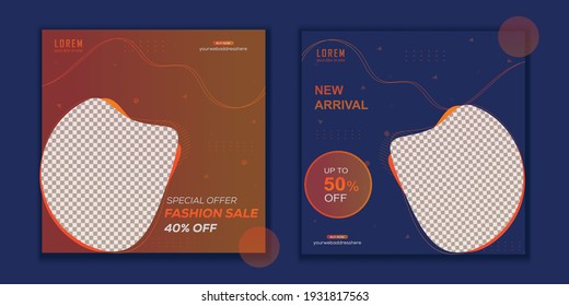 Set Editable social media post design template.