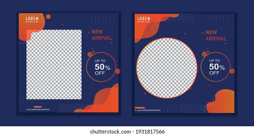 Set Editable social media post design template.