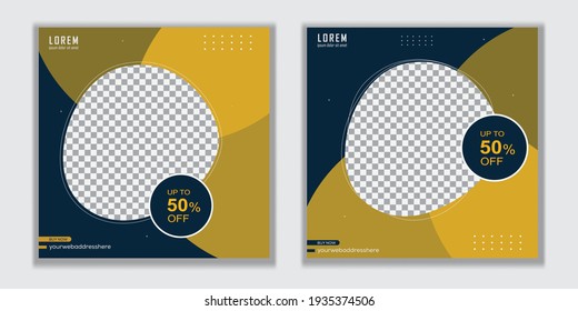 Set Editable social media post design template.