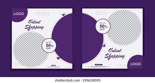 Set Editable social media post design template..