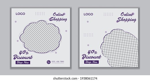 Set Editable social media post design template.