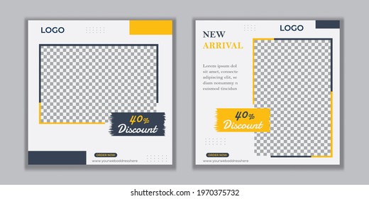 Set Editable social media post design template