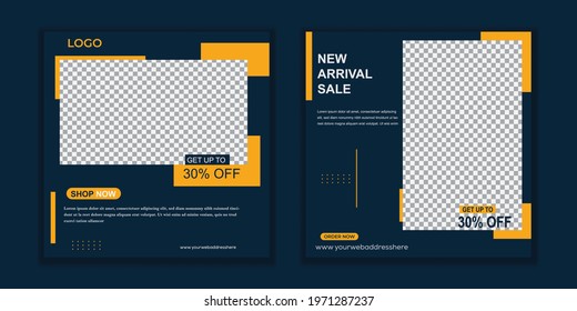 Set Editable social media post design template