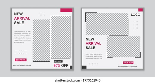 Set Editable social media post design template