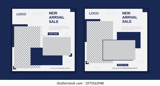 Set Editable social media post design template