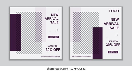Set Editable social media post design template.

