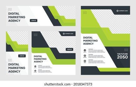 Set of Editable social media post template modern background. Promotional web banner for company business. professional business social media stories. webinar banner sale ads and discount promo
