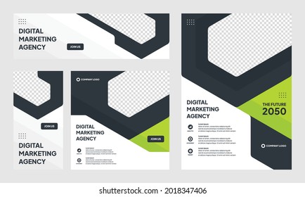 Set of Editable social media post template modern background. Promotional web banner for company business. professional business social media stories. webinar banner sale ads and discount promo
