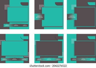Set of editable Social Media Post and Banner with green and grey color. Completely editable Social Media post templates.